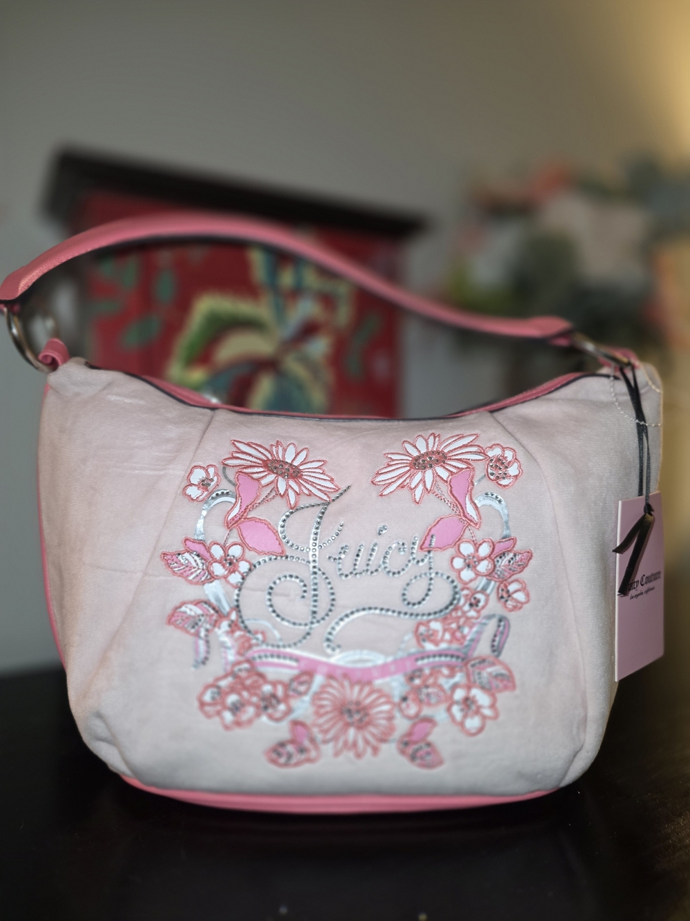 Juicy Couture Pink Embroidered Shoulder Bag
